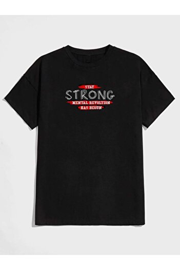 VASK Унісекс STRONG Принт Oversize Футболка