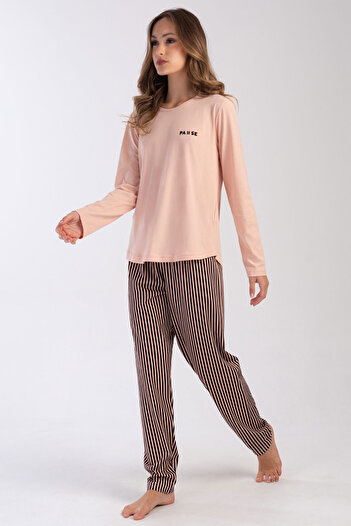 VİENETTA Pamuklu Kadın Büyük Beden Uzun Kol Pijama Takım
, 403194