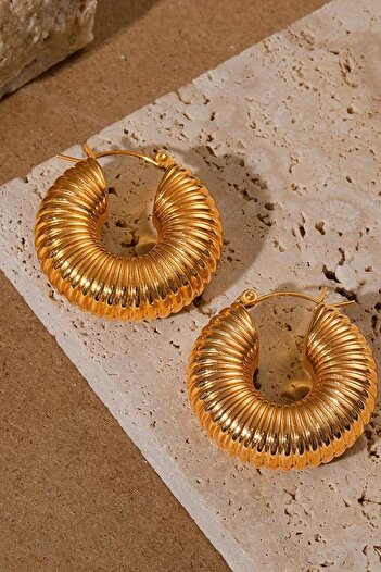 New Obsessions Ammonite Plump Hoop Earrings 3 Cm