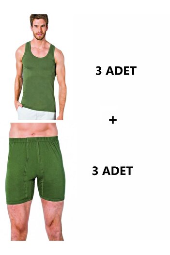 PİERLES 6 Pack Men's Cotton Cuffed Panties and Undershirt