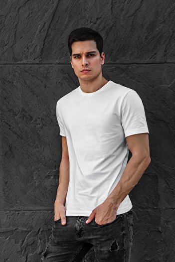 OXVİN Men's Crew Neck Regular Fit Cotton T-Shirt - Comfortable Fit