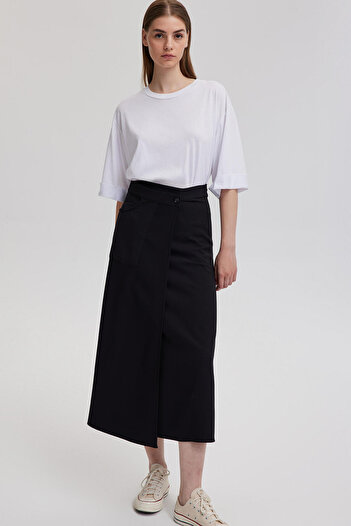 Touché Privé Crepe Skirt - Double Breasted Cut