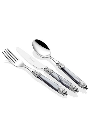 RİVADOSSİ SANDRO Arianna Chrome Gray Cutlery Set 75 Pieces