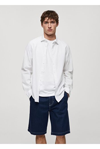 MANGO Man 100% Cotton Seersucker Shirt