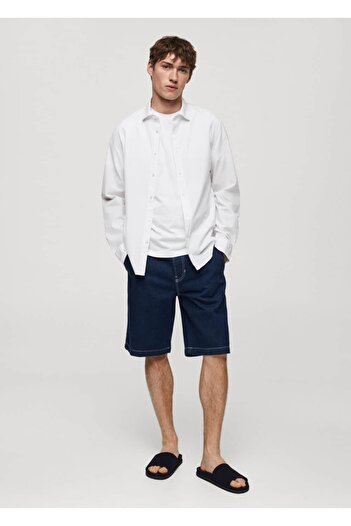 MANGO Man 100% Cotton Seersucker Shirt