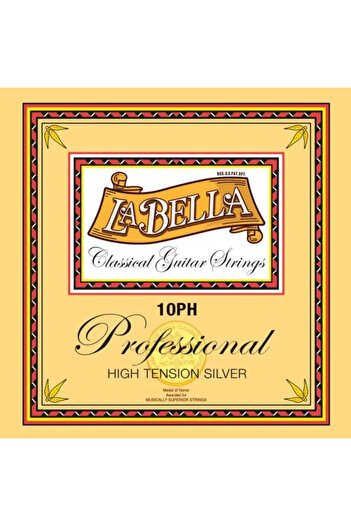 LBL La Bella La Bella 10ph Hard Tension - Silver Color Professional Classic Guitar String