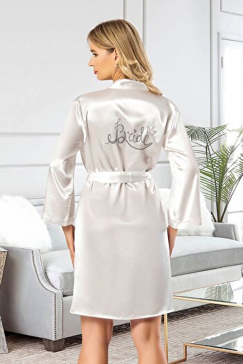 FAAL Satin Bride Dressing Gown White 5906