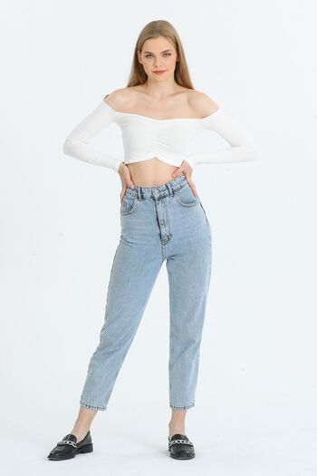 Kallisto Culoare albă cu mânecă lungă, fără umăr (model strâmt)