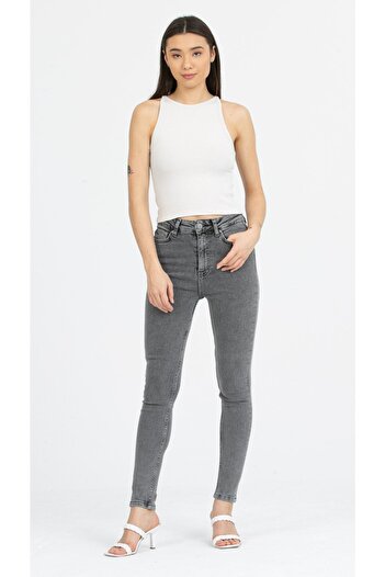 Kallisto Stone Ribbed Halter Collar Knitted Crop Tank Top