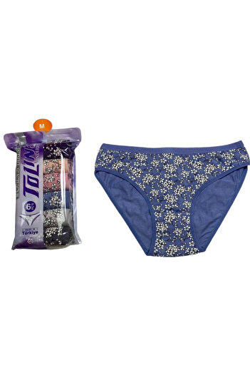 TOLIN Set de 6 chiloți din bumbac și lycra pentru femei - imprimați 2246180