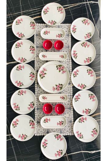 VENÜS HOME DECORATION 21 Piece Snow Flower Breakfast Set for 12 People