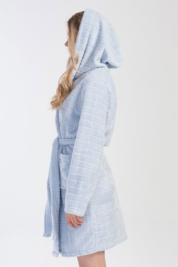 VİENETTA J.Ultrawelsoft Women's Long Short Dressing Gown - Hooded, 403117