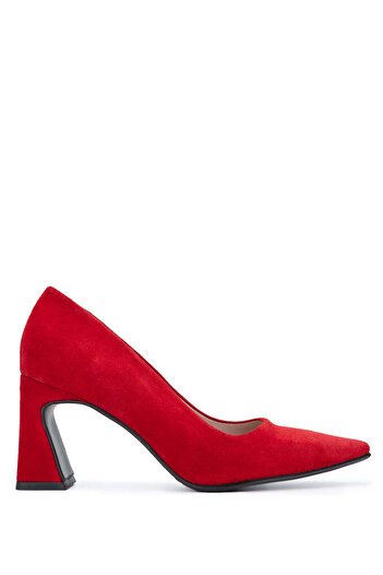 Tamer Tanca Red Genuine Leather Women's Heeled Shoes