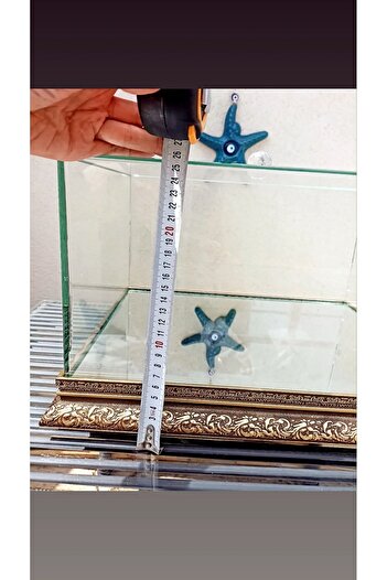 AYZ HOME Cam İşlemeli Çeyiz Kutusu Söz Nişan Gelin Damat Bohça Kutusu Büyük Boy/ 40*30*20