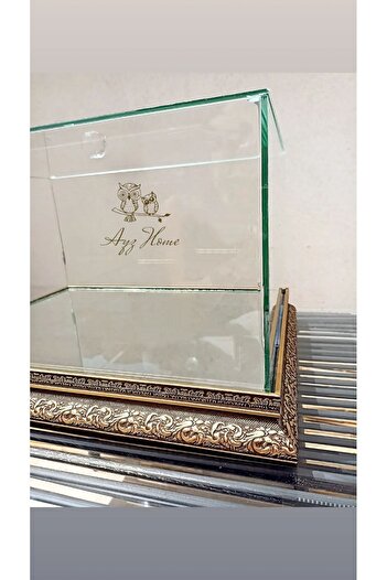 AYZ HOME Cam İşlemeli Çeyiz Kutusu Söz Nişan Gelin Damat Bohça Kutusu Büyük Boy/ 40*30*20
