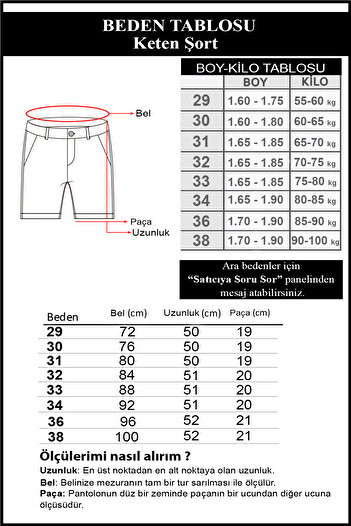 Terapi Men Erkek Haki Slim Fit Keten Şort