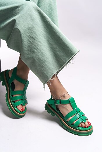 Riccon Ishvelian Women's Sandals0012750 Green