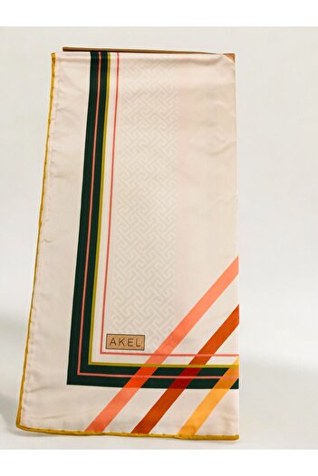 Akel 95x95 cm Striped Zigzag Patterned Alpha Twill Scarf