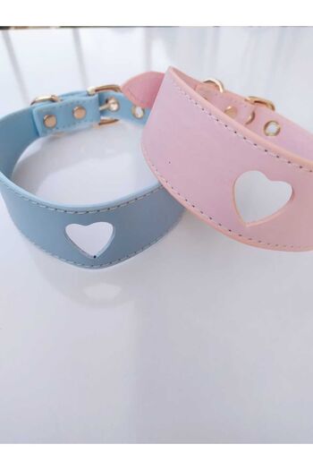 Pawsim Love Series, Heart Detailed Dog Strap + Strap Set (Blue)