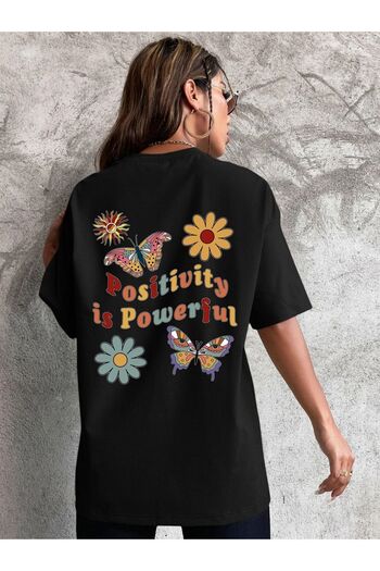 VASK Μπλουζάκι Unisex POSITIVITYY με στάμπα Oversize