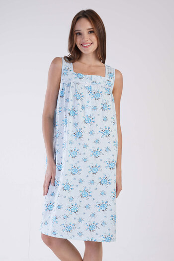 VİENETTA Women's Cotton Thick Strap Short Nightgown - 161394
