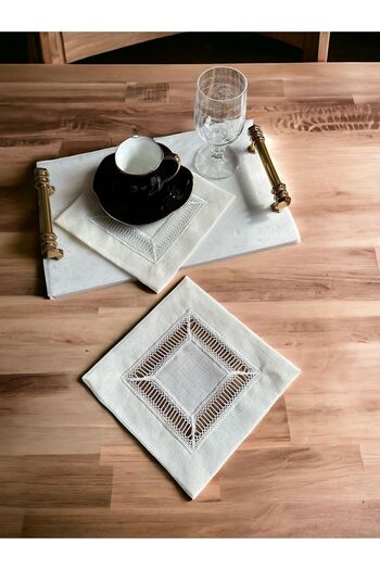 NURHAN HOME COLLECTION 2 Coffee Side Cocktail Napkins with Kolber