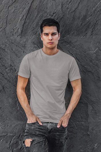 OXVİN Men's Crew Neck T-Shirt - Regular Fit, Cotton Basic T-Shirt (Comfortable Fit)