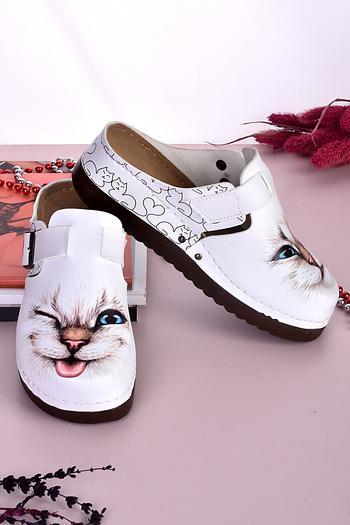 azizsahinshoes 3054 Модель «Синя кішка з очима» анатомічні тапочки