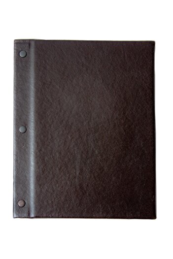 SRN A/5 2-Leaf(Pvc) Faux Leather Brown15X22.5Menu Holder