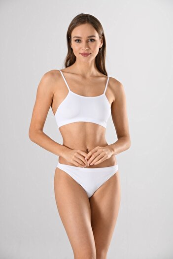 Miss Fit 11115 Жіночий білий безшовний бюстгальтер на тонких бретельках без кісточок, в'язаний без швів