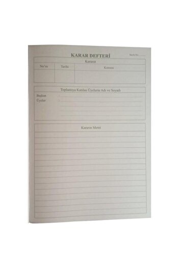 ÖZKAN 40 Sheets of Numbered Cardboard Cover Decision Book