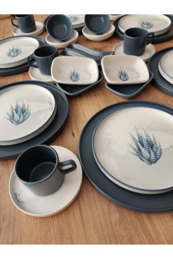 Keramika Blue Magic Set Breakfast 34 Pieces for 6 People