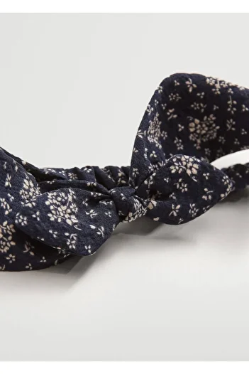 MANGO Kids Children's Navy Blue Floral Patterned Hair Band