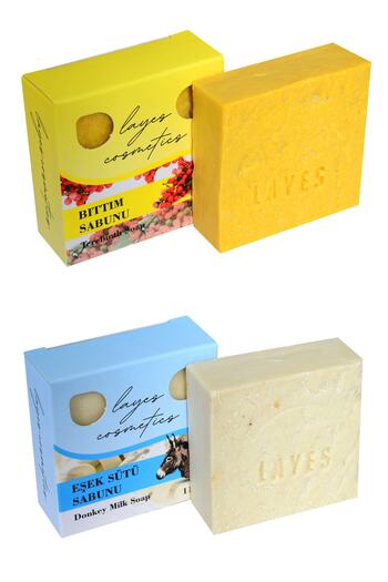 Layes Handmade Bıttım Soap 110 gr and Donkey Milk Soap 110 gr