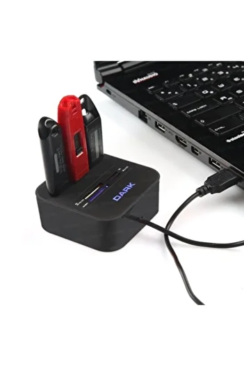 Dark USB Microsd-sd-mmc-m2-ms مُضاعِف USB مع قارئ بطاقات ثنائي برو Dk-ac-ucr202