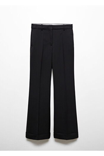 MANGO Woman Women's Black Trousers -67048657