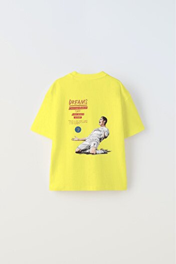 The Champ Clothing Bring Your Game Yazılı Futbol Tasarım Baskılı Sarı Çocuk T-shirt