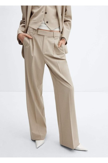 MANGO Woman Wide Leg Fabric - Comfortable Cut Trousers