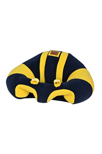 BEBEYATMAZ Baby Non-Reclining Baby Sitting Support Cushion Baby Seat Navy Blue Yellow