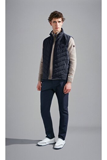 PAUL&SHARK Navy Blue Men's Vest - Sleeveless, Zippered, Plain Model 14312642 -013