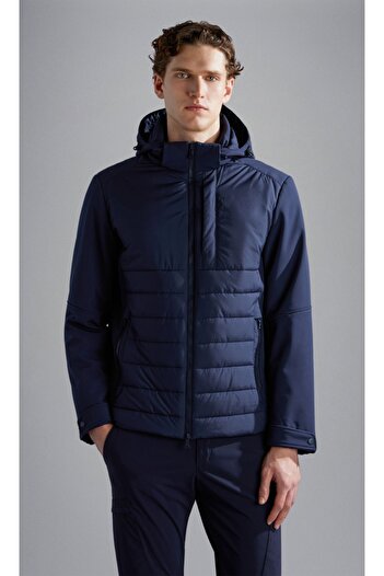 PAUL&SHARK Navy Blue Men's Jacket - Hooded, Zipper and Pocket, Long Sleeve 14312109 -013