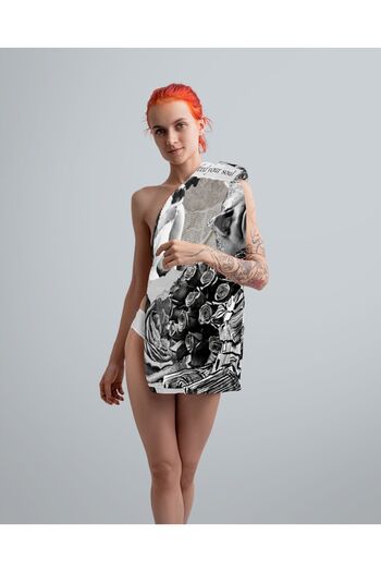 YORKADESIGN Newspaper Patterned Colorful Beach Towel