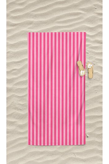 YORKADESIGN Colorful Pink Striped Printed Beach Towel