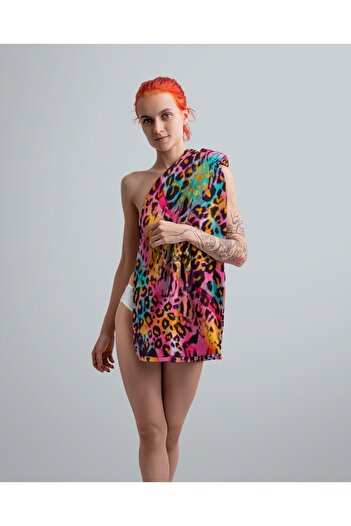 YORKADESIGN Leopard Pattern Colorful Beach Towel - Printed Sea Design