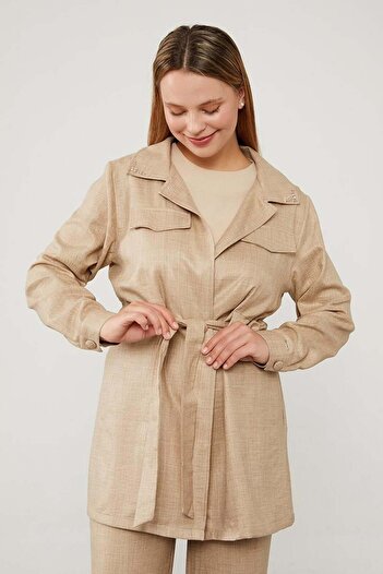 Levidor Stone Embroidered K. Stone Collar Jacket Set
