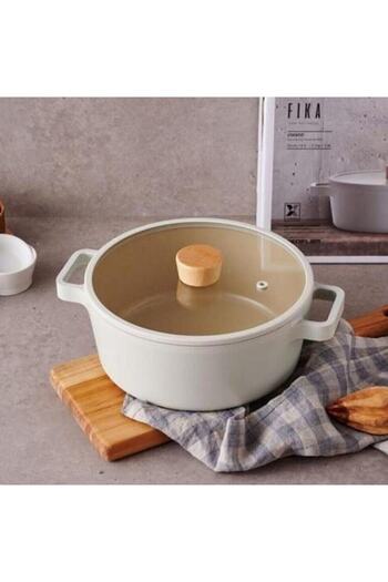 NEOFLAM Fika Cast Aluminum Pot with Glass Lid 24 Cm
