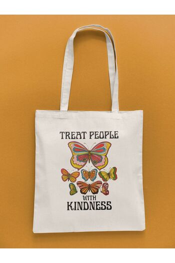 daystore Butterfly Patterned Cloth Bag - Treat People With Kindness