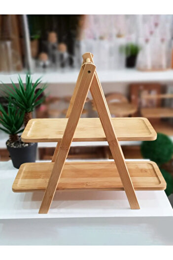 ERKUGO Bamboo 2-Tier Rectangular Spice Stand - Organizer and Organizer
