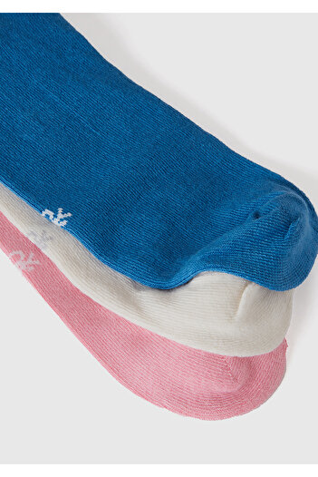 United Colors of Benetton Unisex Pink Mix 3-Piece Booties Socks