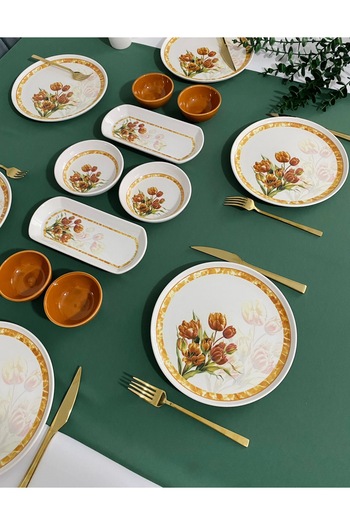 VENÜS HOME DECORATION Vintage Tulip - 14-Piece Breakfast Set for 6 People